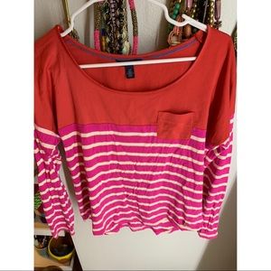 Tommy Hilfiger red & pink striped shirt small